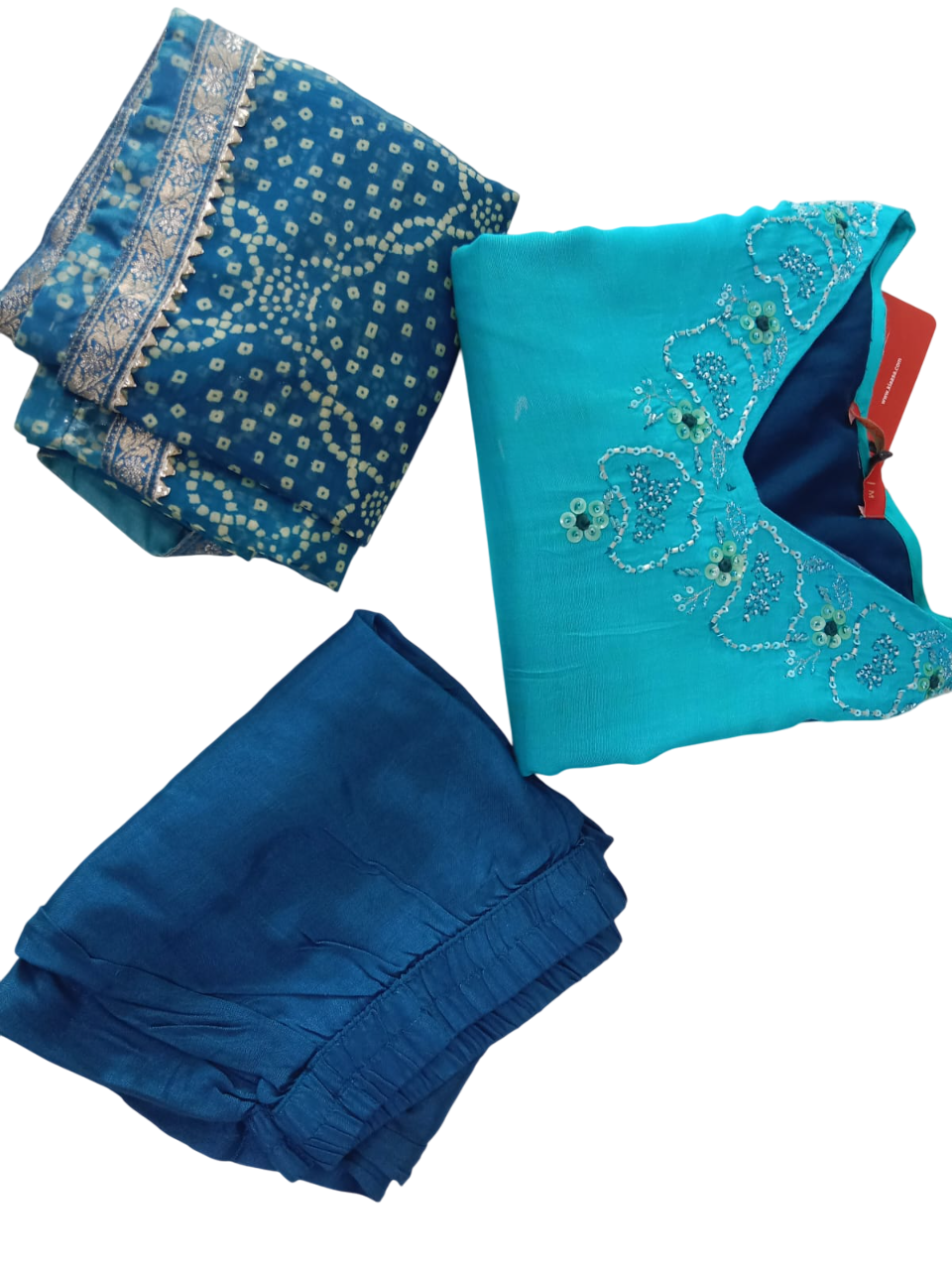 Blue Kurta with Trousers & print Dupatta #KS-A24-SK-0158