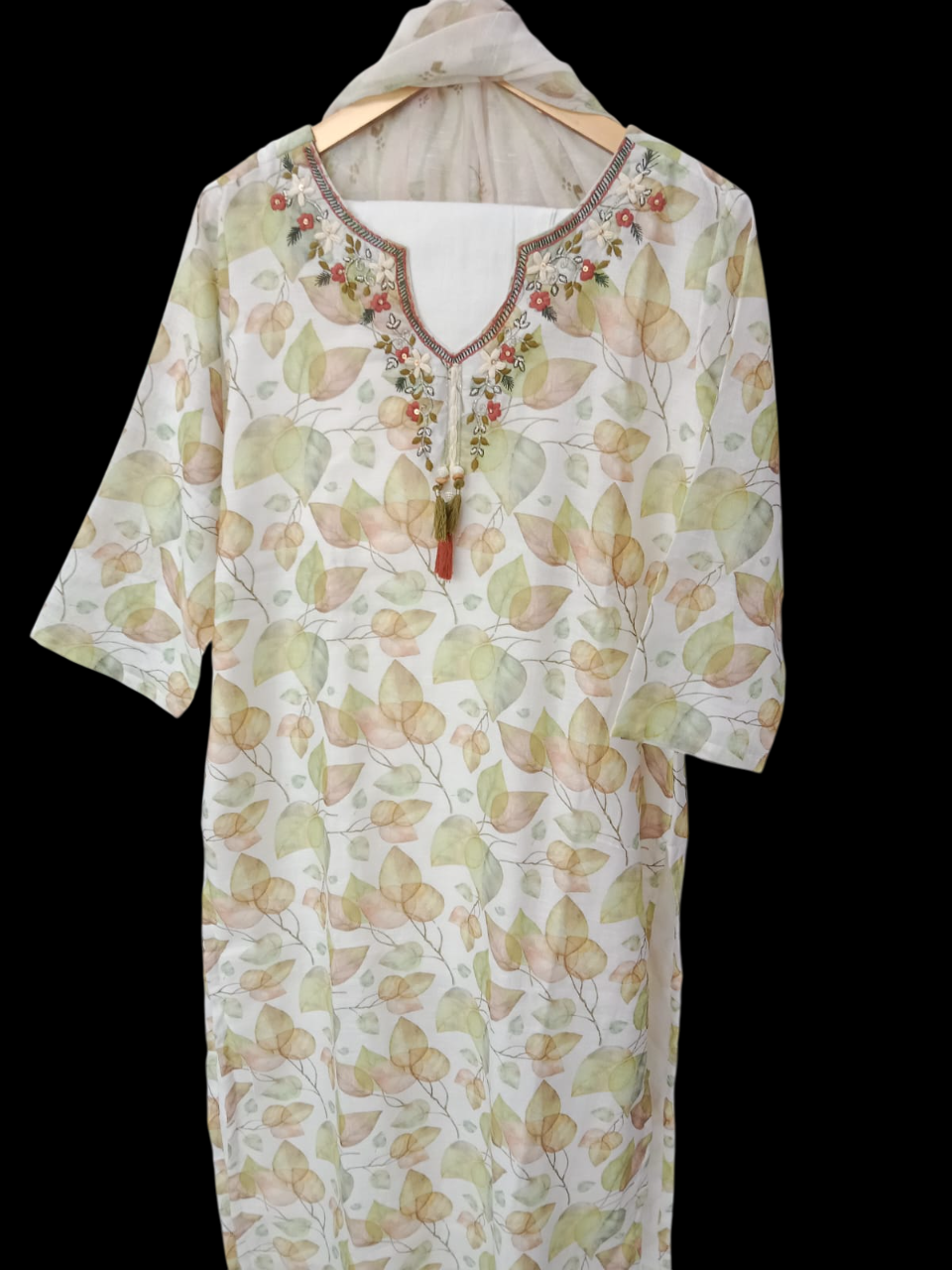 Embroidered Kurta with Trousers & Dupatta #KS-A24-SK-0094