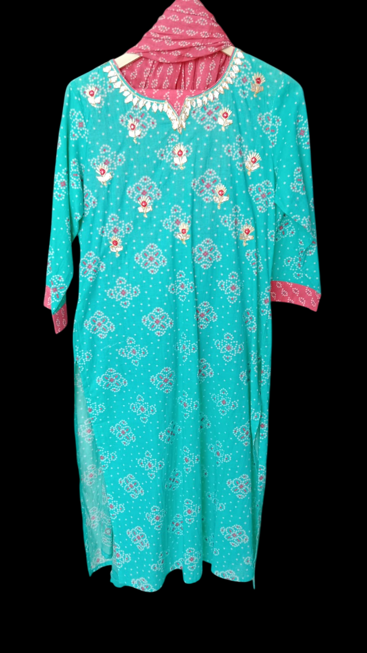 Embroidered Kurta with Trousers & Dupatta #KS-S24-SK-0093
