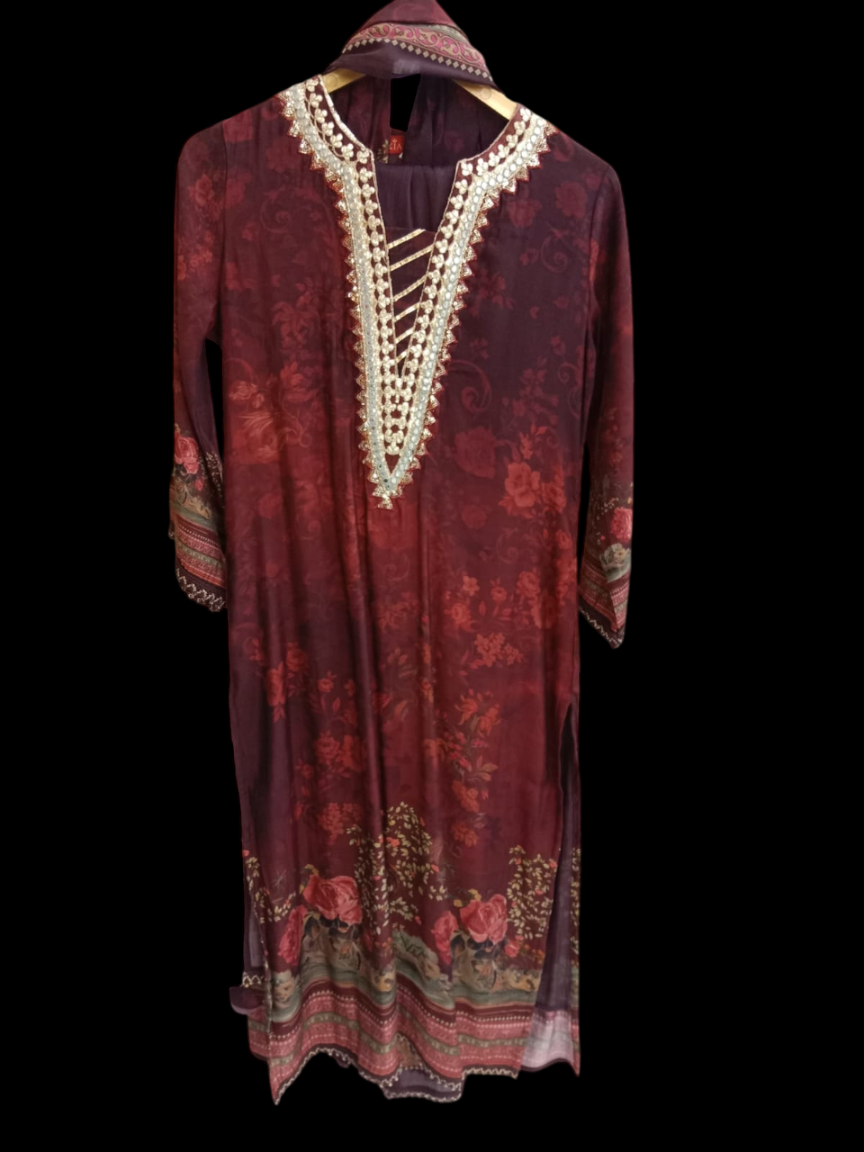 Embroidered Kurta with Trousers & Dupatta #KS-A24-SK-1105