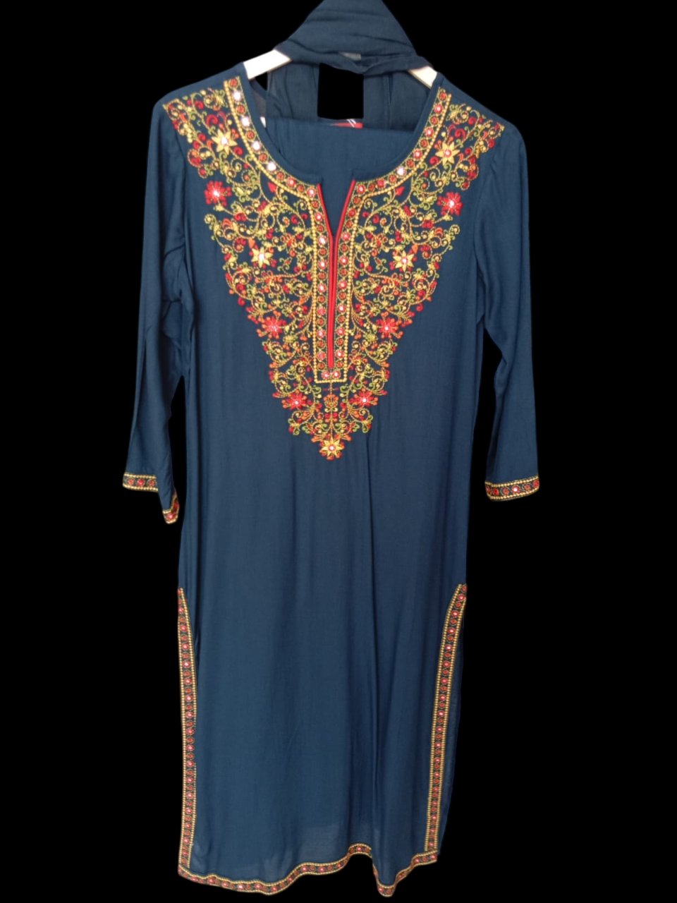 Embroidered Kurta with Trousers & Dupatta #ks-a24-sk-0040