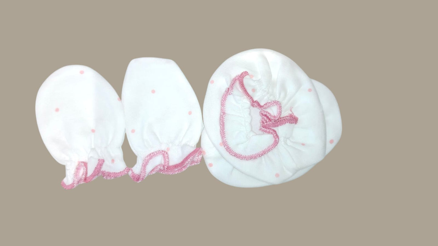 Premium & Soft Baby Cap, Mitten & Booties Set | Comfortable & Essential for Babies, Infants & New Borns