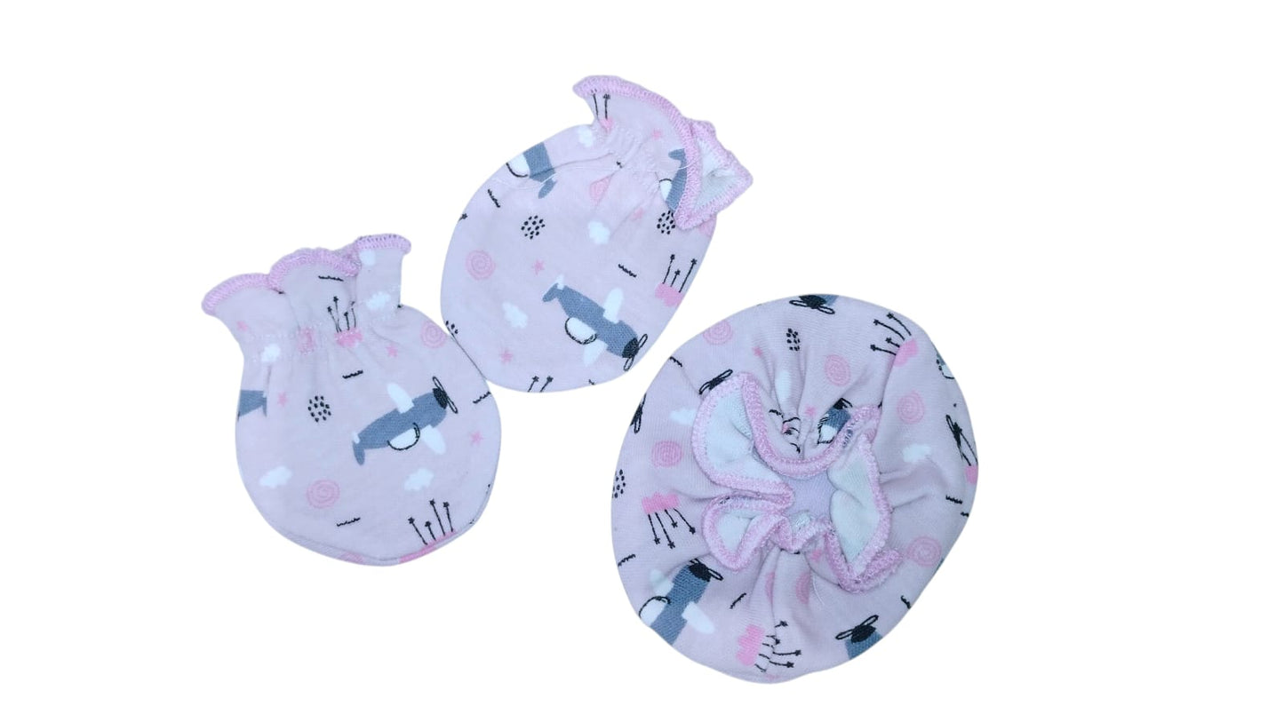 Premium & Soft Baby Cap, Mitten & Booties Set | Comfortable & Essential for Babies, Infants & New Borns