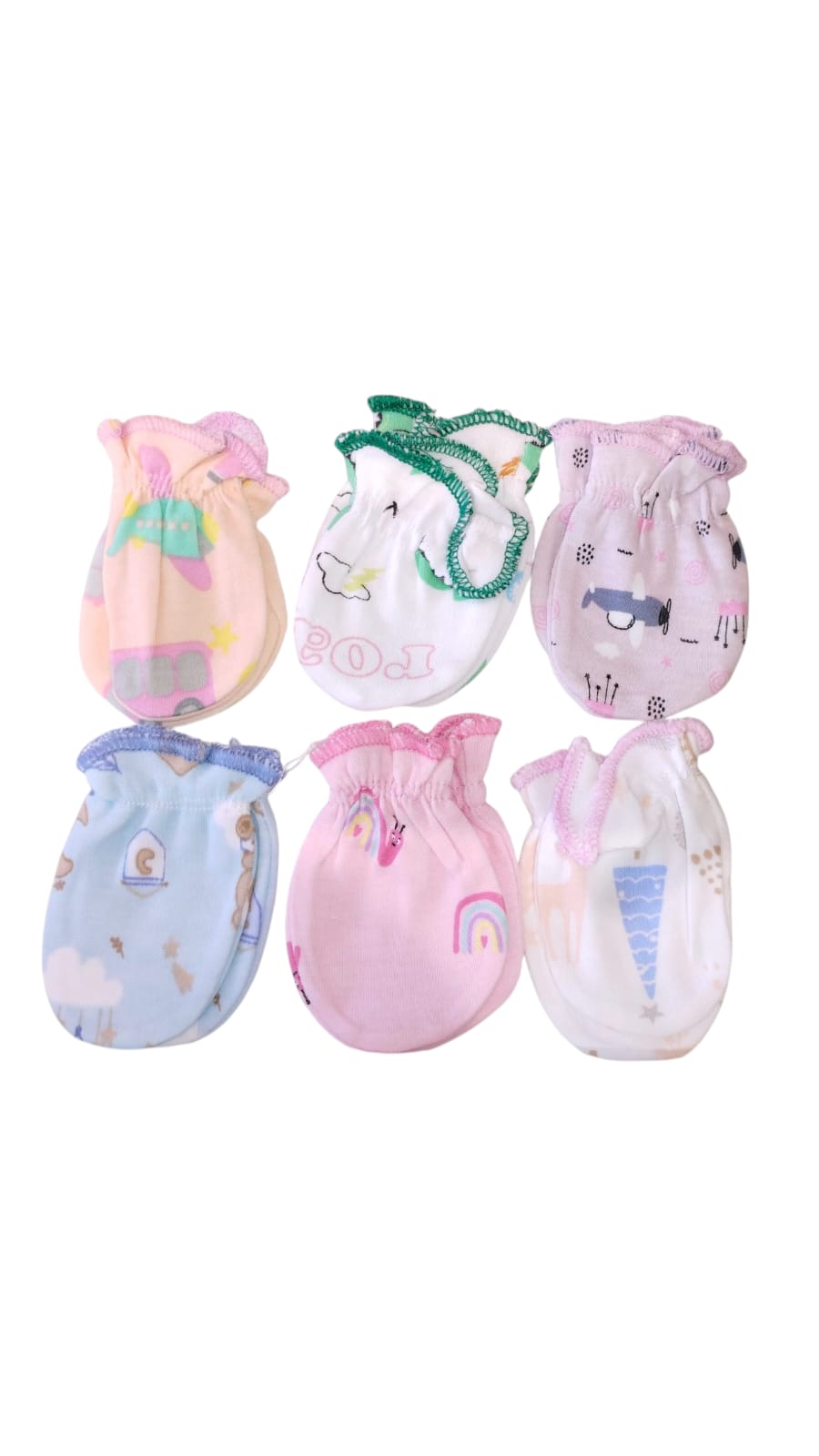 100% Soft Cotton Baby Mittens Anti-Scratch Hand Gloves Wrist Band for Newborn 0-6 Months for Boys & Girls Essentials|Breathable skin