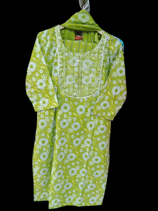 Embroidered Kurta with Trousers & Dupatta#KS-AW25-SK-0047