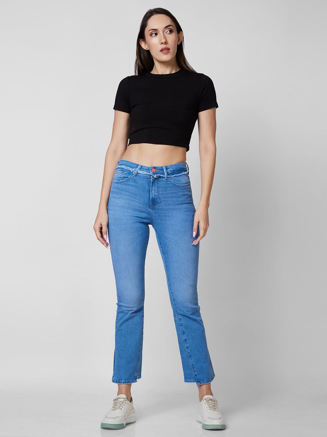 Spykar Mid Rise Bootcut Fit Blue Jeans For Women #WDYNR1BD112