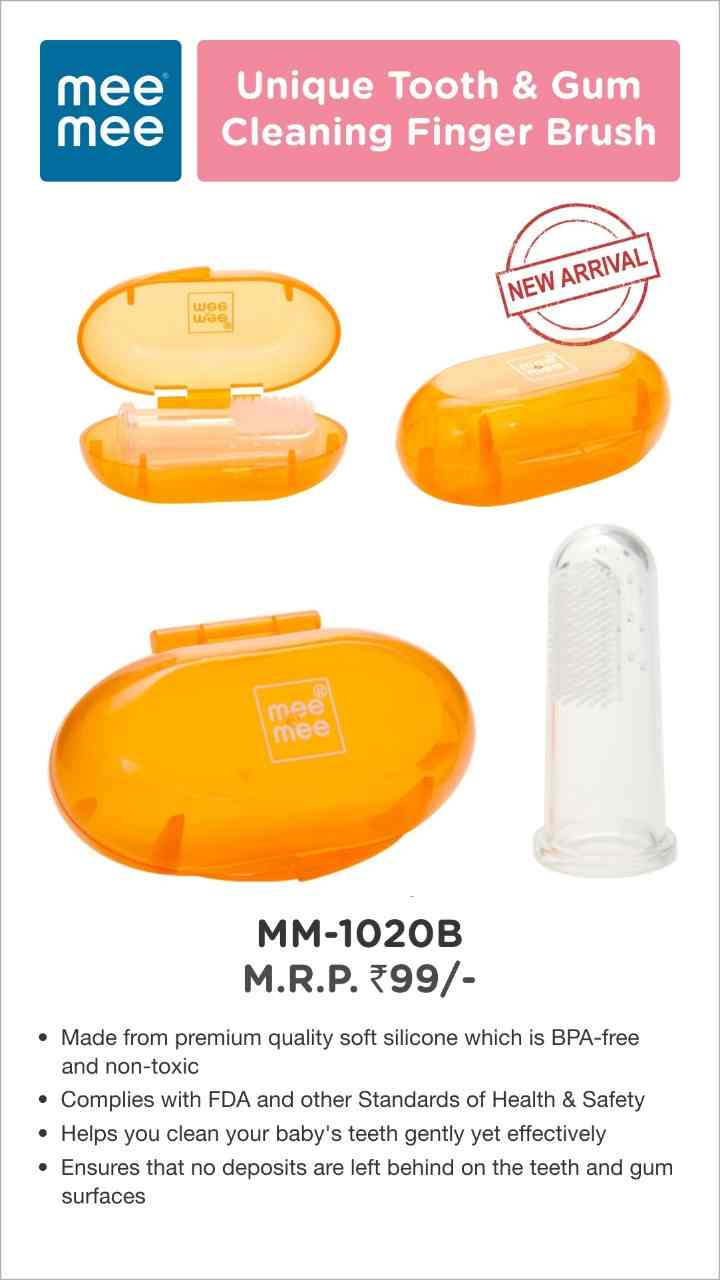 Multifunctiol Finger toothbrush with Soft Bristles and Carry Case for Gentle Cleaning/Oral Hygiene of Gums/Tounge designed for Kids & Infants.