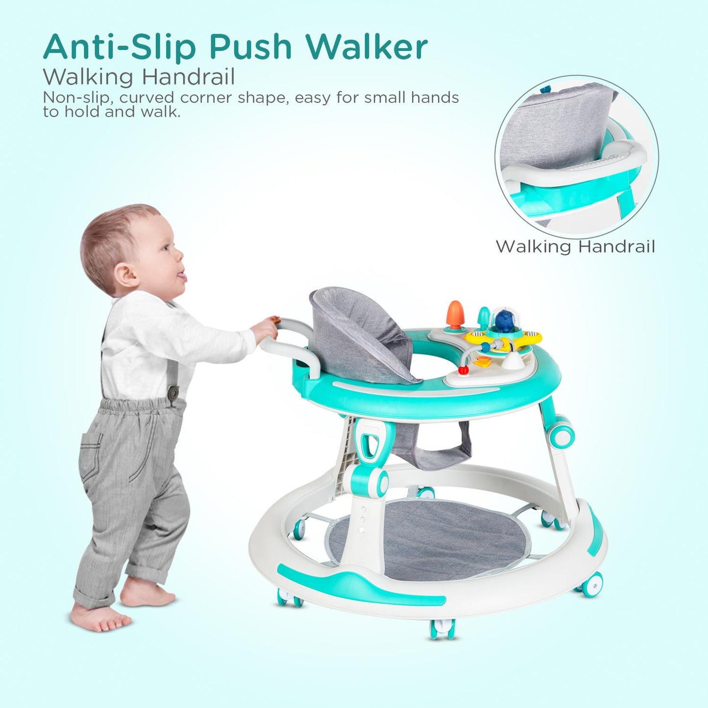 Mee Mee Baby Walker with Push Handle & Music – Safe & Fun Activity Walker