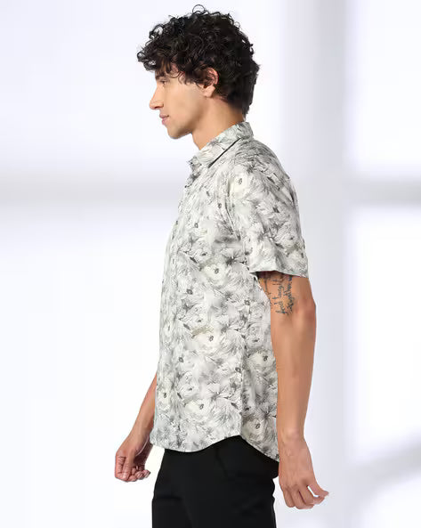 JOHN PLAYERS Men Floral Print Relaxed Fit Cotton Shirt 443053950002