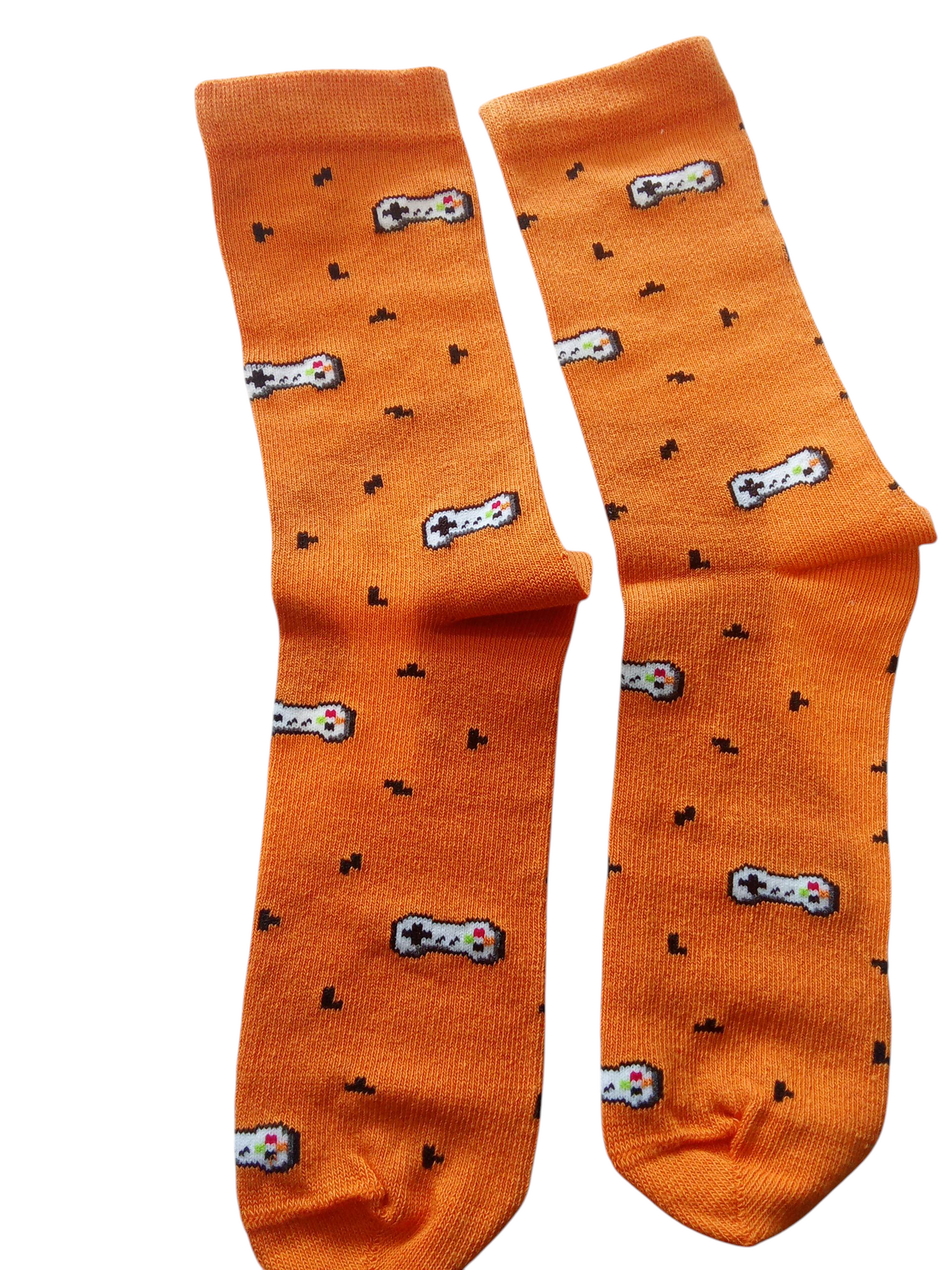 #7803 kids Compact Cotton stretch solid calf Lenght socks