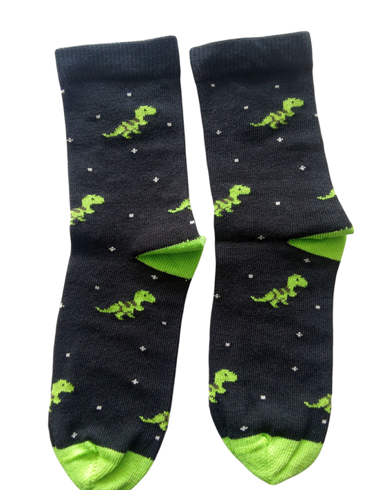 #7803 kids Compact Cotton stretch solid calf Lenght socks