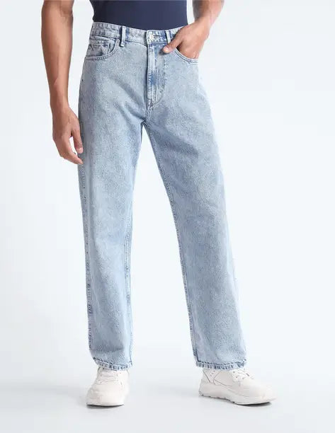 FLYING MACHINE  Men Relaxed Fit Mid Rise Blue Jeans FMJEN2467