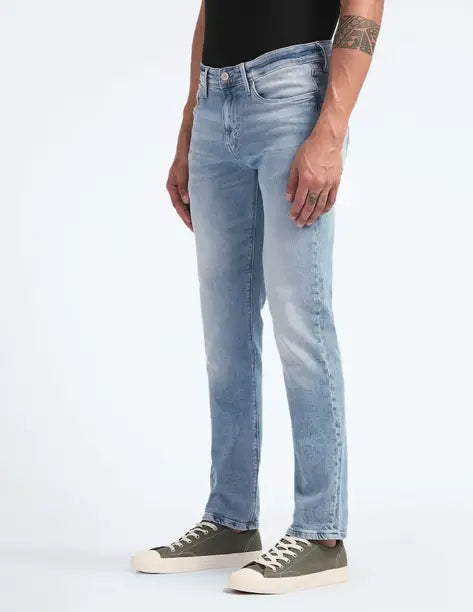 FLYING MACHINE  Men Slim Mid Rise Blue Jeans FMJEN2575