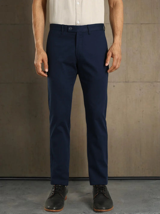 Indian Terrain Men’s Brooklyn Fit Cotton Stretch Trouser (ITMTR01400) in Teal Shade