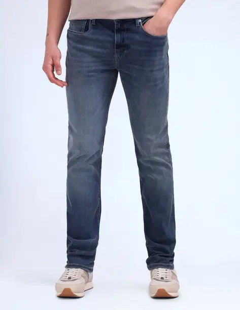FLYING MACHINE  Men Slim Mid Rise Blue Jeans FMJEN3379