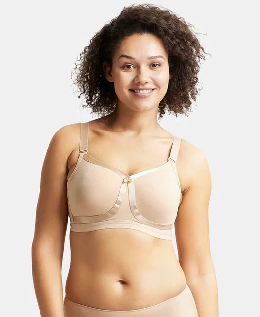 #1252 Wirefree Non Padded Plus Size Super Combed Cotton Elastane Stretch Full Coverage Everyday Bra