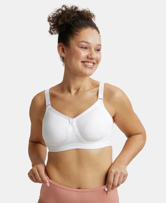 #1252 Wirefree Non Padded Plus Size Super Combed Cotton Elastane Stretch Full Coverage Everyday Bra