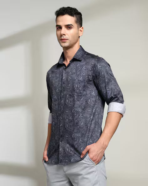 JOHN PLAYERS Men Paisley Print Slim Fit Shirt 443036762004
