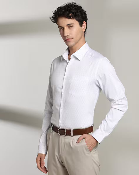 JOHN PLAYERS Men Printed Slim Fit Shirt 443035993009