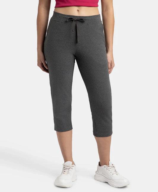 #1300 Super Combed Cotton Elastane Slim Fit Capri with Side Pockets uper  Cotton Elastane Slim Fit Printed Capri with Side Pockets