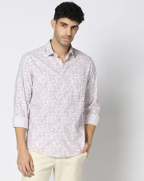JOHN PLAYERS Men Leaf Print Slim Fit Shirt 43036505010