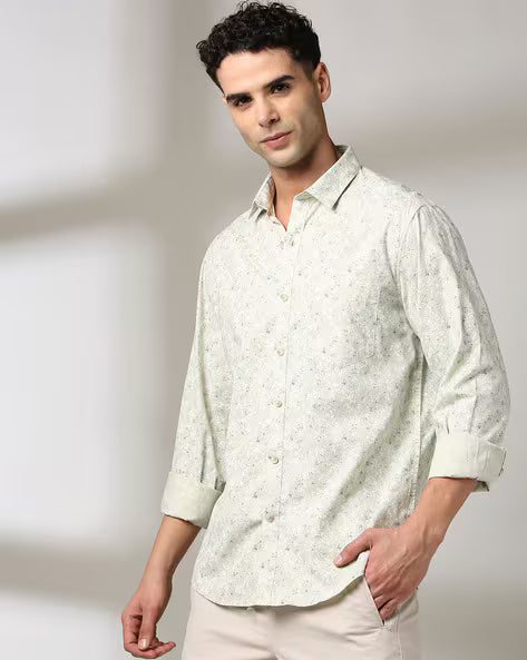 JOHN PLAYERS Men Floral Print Slim Fit Shirt 443036503005