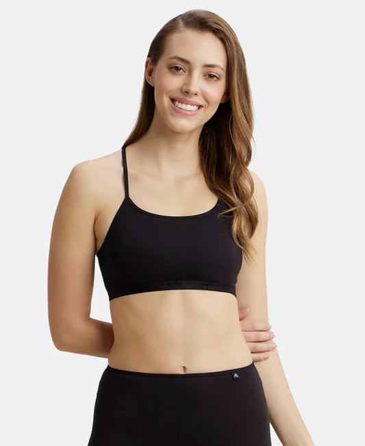 #1351 Super Combed Cotton Elastane Stretch Multiway Styled Crop Top With Adjustable Straps and StayFresh T
