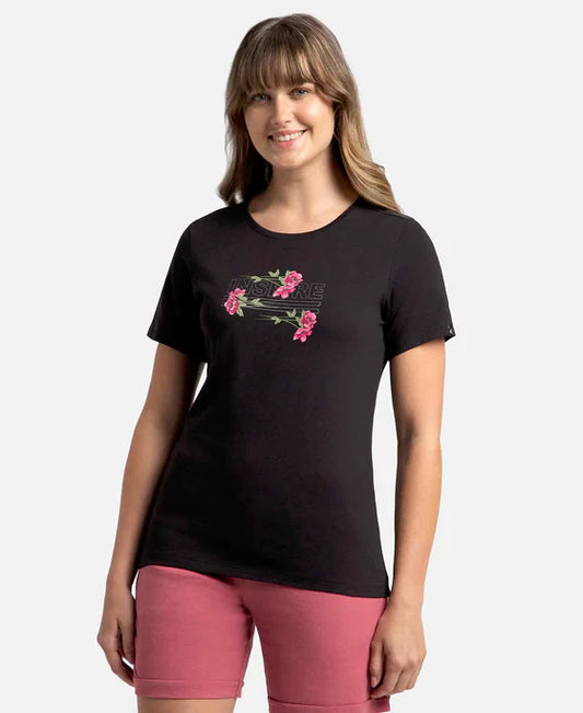 #1361 Super Combed Cotton Elastane Stretch Regular Fit Graphic Printed Round Neck Half Sleeve T-Shirt