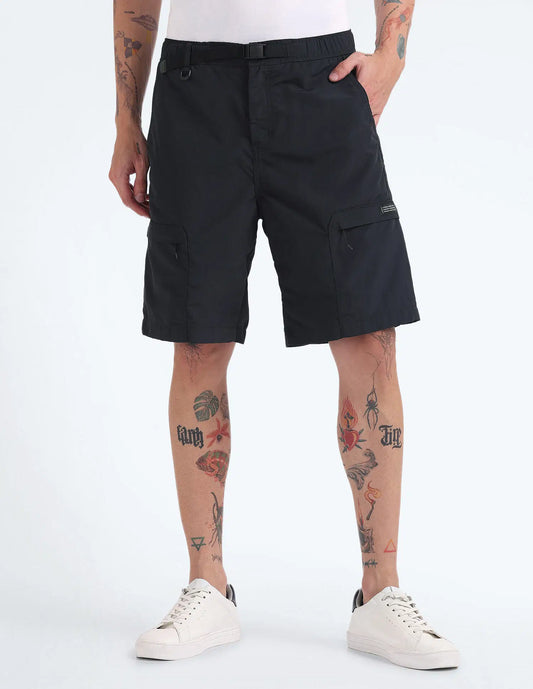 Flying Machine Black Shorts – likely FMSRTDN0003