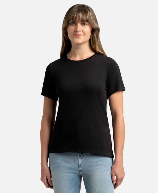 #1515 Super Combed Cotton Elastane Stretch Regular Fit Solid Round Neck Half Sleeve T-Shirt