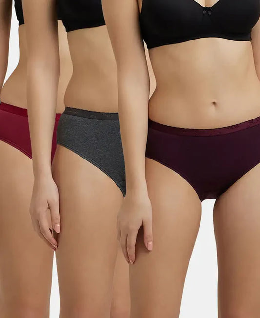 #1523  High Coverage Super Combed Cotton Hipster With Ultrasoft Exposed Waistband and StayFresh Treatment