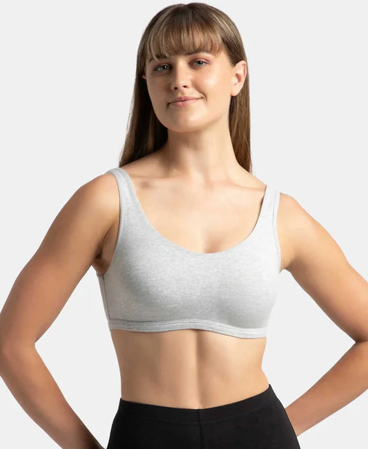 #1550 Super Combed Cotton Elastane Stretch Slip On Lounge Bra With StayFresh Treatment