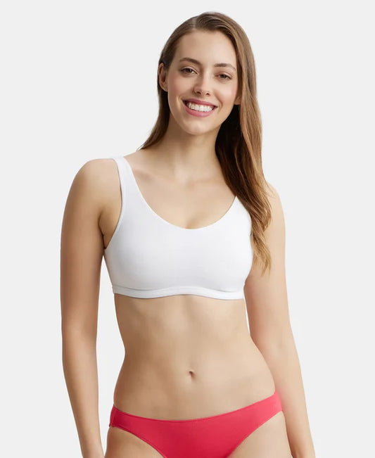 #1550 Super Combed Cotton Elastane Stretch Slip On Lounge Bra With StayFresh Treatment