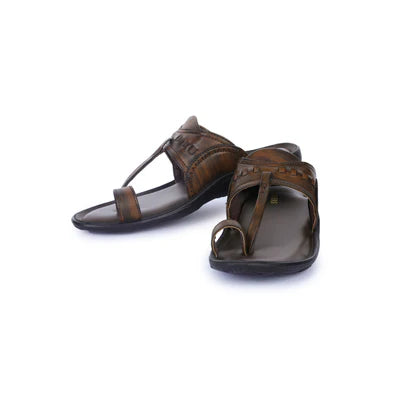 Coolers Casual Brown Toe Ring Slippers For Men A17-04 By Liberty