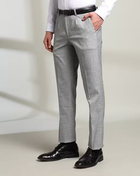 JOHN PLAYERS Men Slim Fit Flat-Front Trousers (443037451004)
