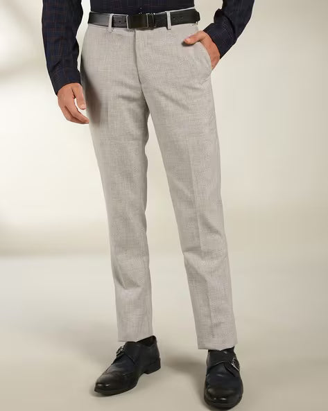 JOHN PLAYERS Men Slim Fit Flat-Front Trousers (443037432028)