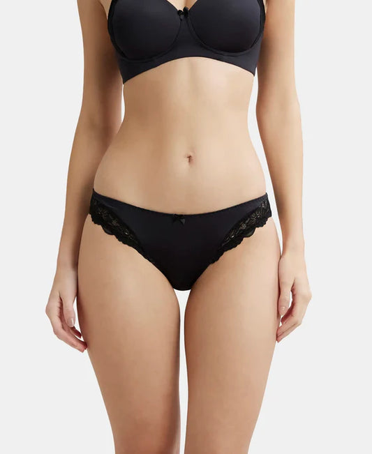 #1813 Medium Coverage Soft Touch Microfiber Elastane Stretch Lace Styled Bikini With StayFresh Treatment -
