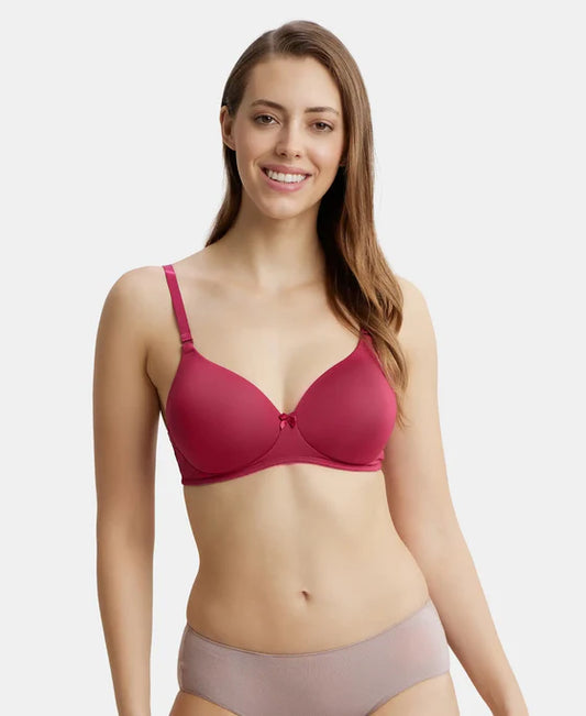 #1819 Wirefree Padded Microfiber Elastane Stretch Full Coverage T-Shirt Bra with Magic Under Cup