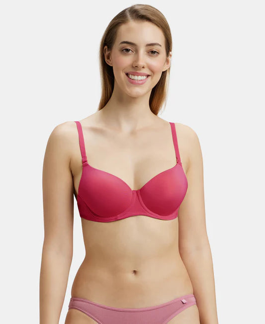 #1832Wired Padded Soft Touch Microfiber Elastane Stretch Medium Coverage Multiway Backless Bra -