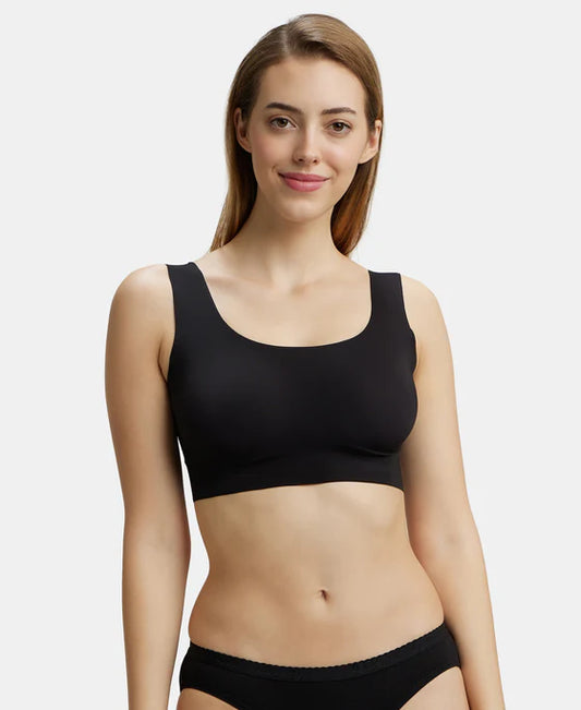 #1839 Wirefree Padded Soft touch Microfiber Elastane Full Coverage Lounge Bra with 360 Degree Stretch