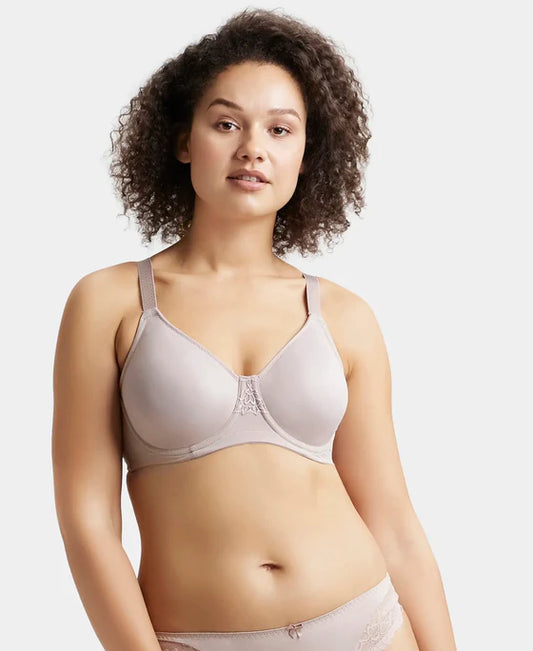 #1855 Under-Wired Non-Padded Soft Touch Microfiber Elastane Stretch Full Coverage Minimizer Bra with Broad Wings
