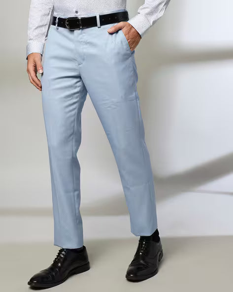 JOHN PLAYERS Men Flat-Front Slim Fit Trousers 443037389011