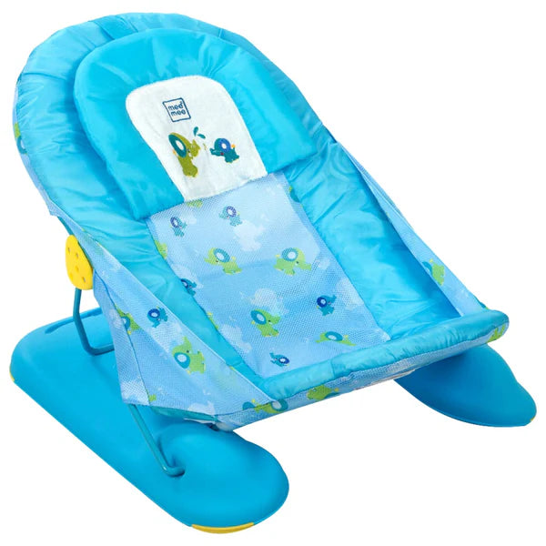 MEEMEE Bather: Adorable Baby Bath Seat Featuring Blue and Yellow Cute Patterns for Comfort