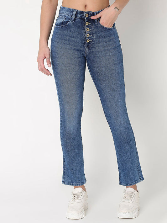 Spykar Women Mid Blue Faded Look Mid Rise Jeans #WDYNR1BD189