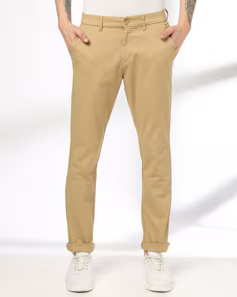 JOHN PLAYERS Men Flat-Front Slim Fit Trousers (443051921034)