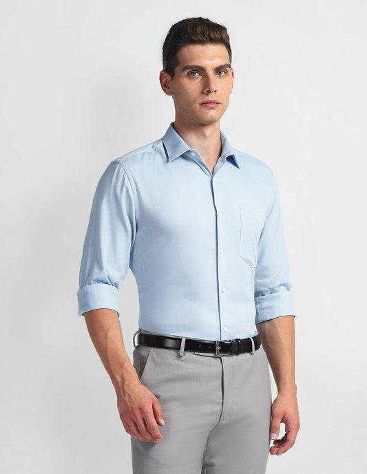 #Arrow Patterned Dobby Cotton Shirt