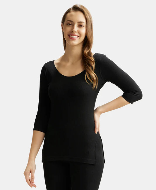#2503 Super Combed Cotton Rich Three Quarter Sleeve Thermal Top with StayWarm Technology