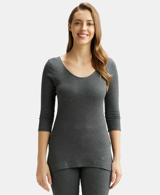 #2503 Super Combed Cotton Rich Three Quarter Sleeve Thermal Top with StayWarm Technology