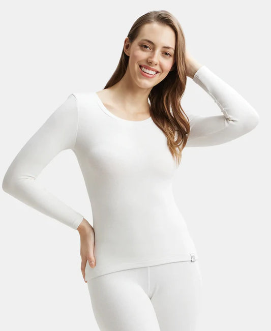 #2540 Soft Touch Microfiber Elastane Stretch Fleece Fabric Full Sleeve Thermal Top with StayWarm Technology
