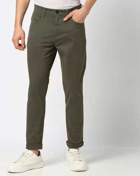 JOHN PLAYERS Men Slim Fit Flat-Front Chinos 443036717029